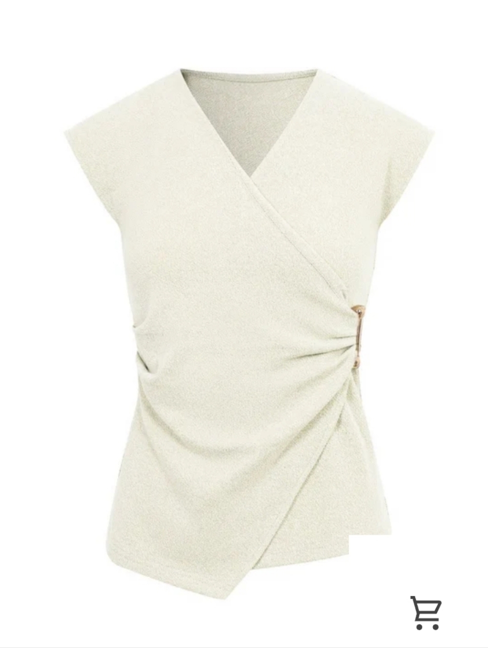 Cream Wrap-Style Sleeveless Top Size L RUNS SMALL